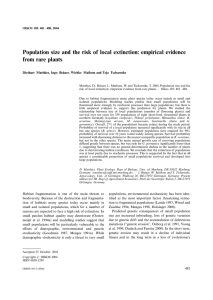 Population size and the risk of local extinction: empirical evidence