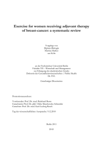 Exercise for women receiving adjuvant therapy of breast