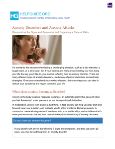 Anxiety Disorders and Anxiety Attacks: Recognizing the Signs and