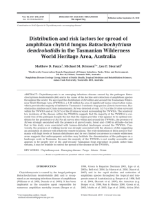 Distribution and risk factors for spread of amphibian chytrid fungus