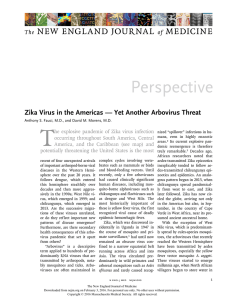 Zika Virus in the Americas — Yet Another Arbovirus Threat