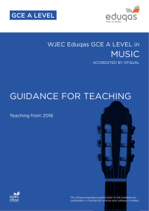 A level Guidance for Teaching