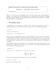Handout 1 – Probability Theory Review 1 Probability Space