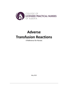 Adverse Transfusion Reactions