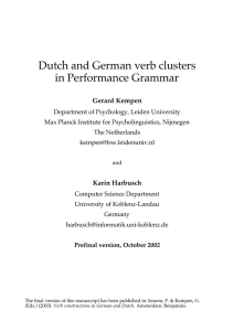 Dutch and German verb clusters in Performance