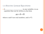 1.4 Solving Linear Equations