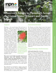 Hawai`i and Pacific Islands - USA National Phenology Network