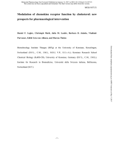 Modulation of chemokine receptor function by cholesterol: new