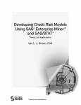 Developing Credit Risk Models Using SAS Enterprise Miner and