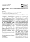 Dynamic Modeling of Lactic Acid Fermentation Metabolism with