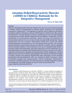 Attention Deficit/Hyperactivity Disorder