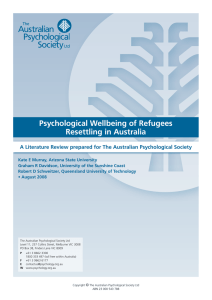 Psychological Wellbeing of Refugees Resettling in Australia