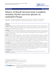 Patterns of thyroid hormone levels in pediatric medullary thyroid