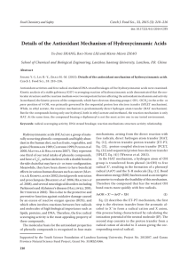Details of the Antioxidant Mechanism of Hydroxycinnamic Acids