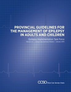 Provincial Guidelines for the Management of Epilepsy in Adults and
