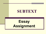 SUBTEXT Essay Assignment