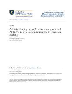 Artificial Tanning Salon Behaviors, Intentions, and Attitudes in Terms