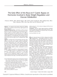 The Early Effect of the Roux-en-Y Gastric Bypass on Hormones