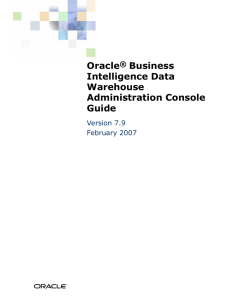 Oracle Business Intelligence Data Warehouse Administration