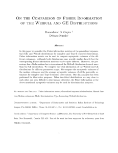 On the Comparison of Fisher Information of the Weibull and GE