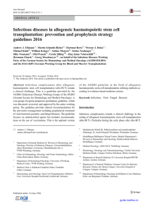Infectious diseases in allogeneic haematopoietic stem cell