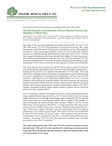 Reverse T3 is the Best Measurement of Tissue Thyroid Levels