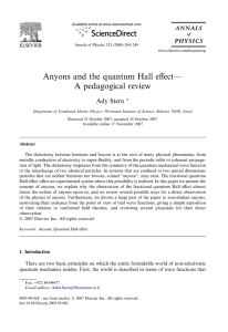 Anyons and the quantum Hall effect— A pedagogical