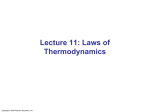 Lecture 11 - Laws of Thermodynamics