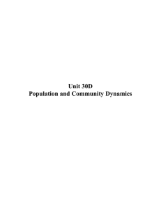 Unit 30D Population and Community Dynamics