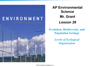 APES Lesson 28 - Levels of Ecological Organization
