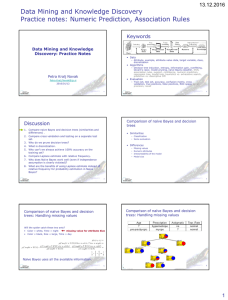 Data Mining and Knowledge Discovery Practice notes: Numeric