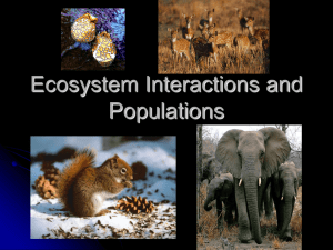 Ecosystem Interactions and Populations