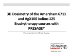 3D Dosimetry of the Amersham 6711 and AgX100 Iodine
