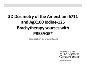 3D Dosimetry of the Amersham 6711 and AgX100 Iodine