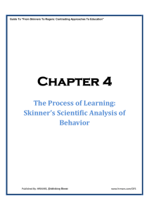 The Process of Learning: Skinner`s Scientific Analysis of