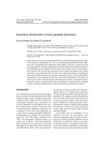 Extinction thresholds in host–parasite dynamics