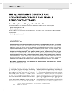 the quantitative genetics and coevolution of male and female