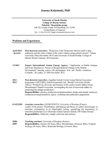 Joanna Kolasinski resume - USF College of Marine Science