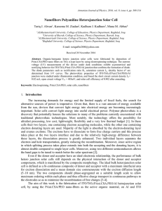 Nanofibers Polyaniline Heterojunction Solar Cell