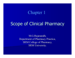 Scope of Clinical Pharmacy