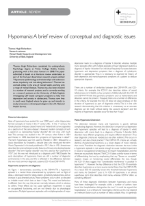 Hypomania: A brief review of conceptual and diagnostic