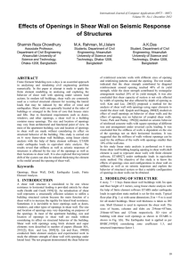 Effects of Openings in Shear Wall on Seismic Response of Structures