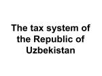 The tax system of the Republic of Uzbekistan