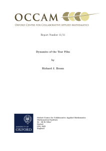 Report Number 11/11 Dynamics of the Tear Film by Richard J. Braun
