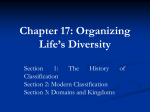 Chapter 17 Organizing Life`s Diversity