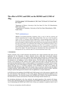 The effect of EWG and EDG on the HOMO and LUMO of Alq3.