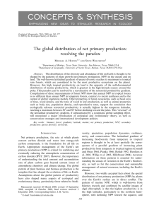 The global distribution of net primary production: Resolving the