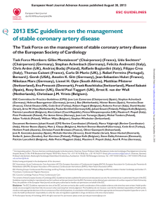 2013 ESC guidelines on the management of stable coronary artery