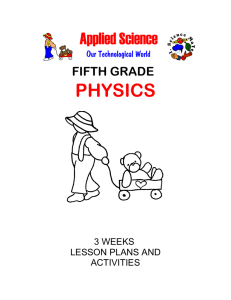 FIFTH GRADE PHYSICS - Math/Science Nucleus