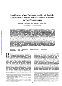 Modification of the Enzymatic Activity of Renin by